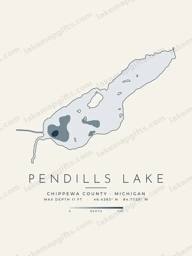 Pendills Lake depth map