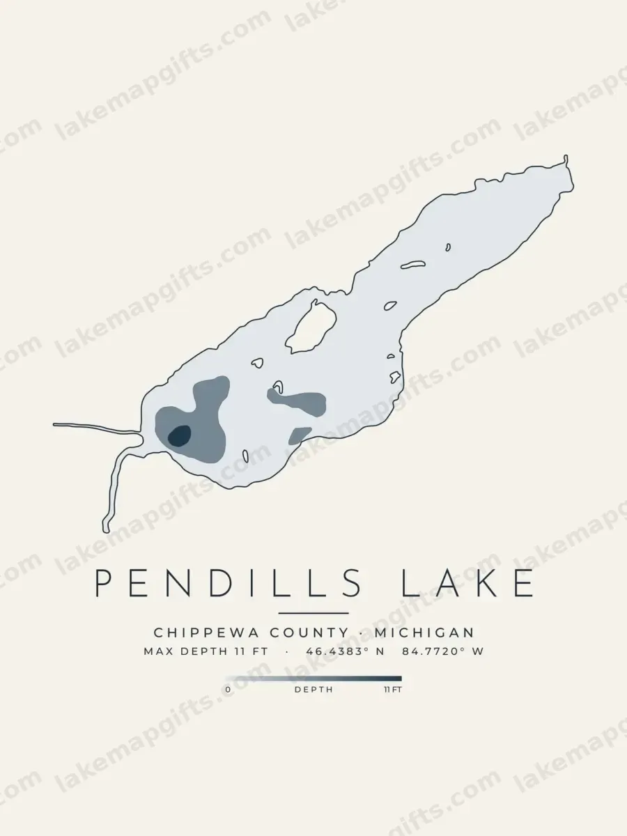 Pendills Lake depth map