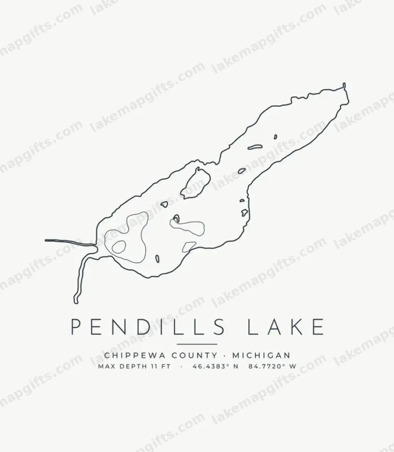Pendills Lake contour map design