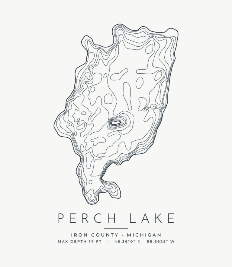 Perch Lake contour map design