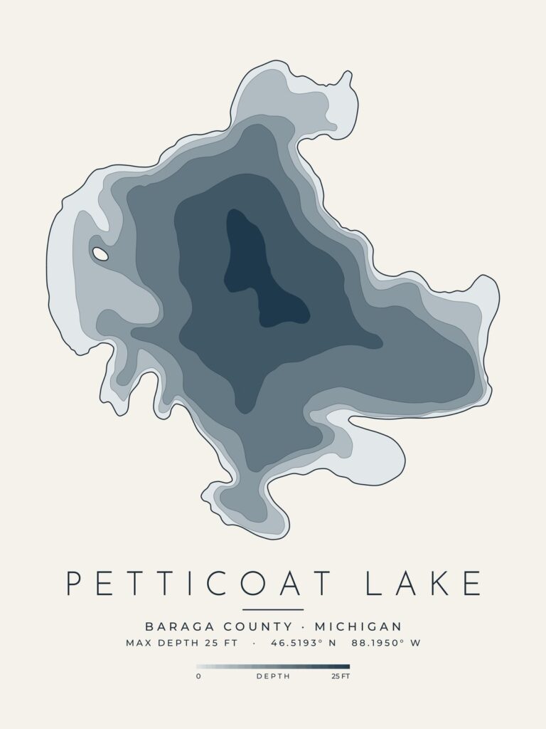 Petticoat Lake depth map