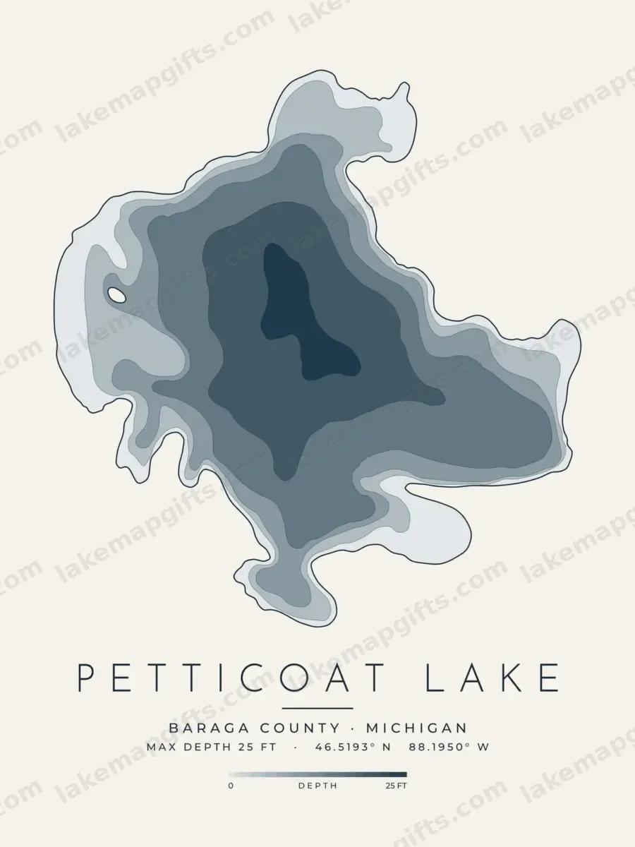 Petticoat Lake depth map