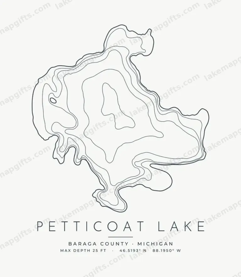 Petticoat Lake contour map design