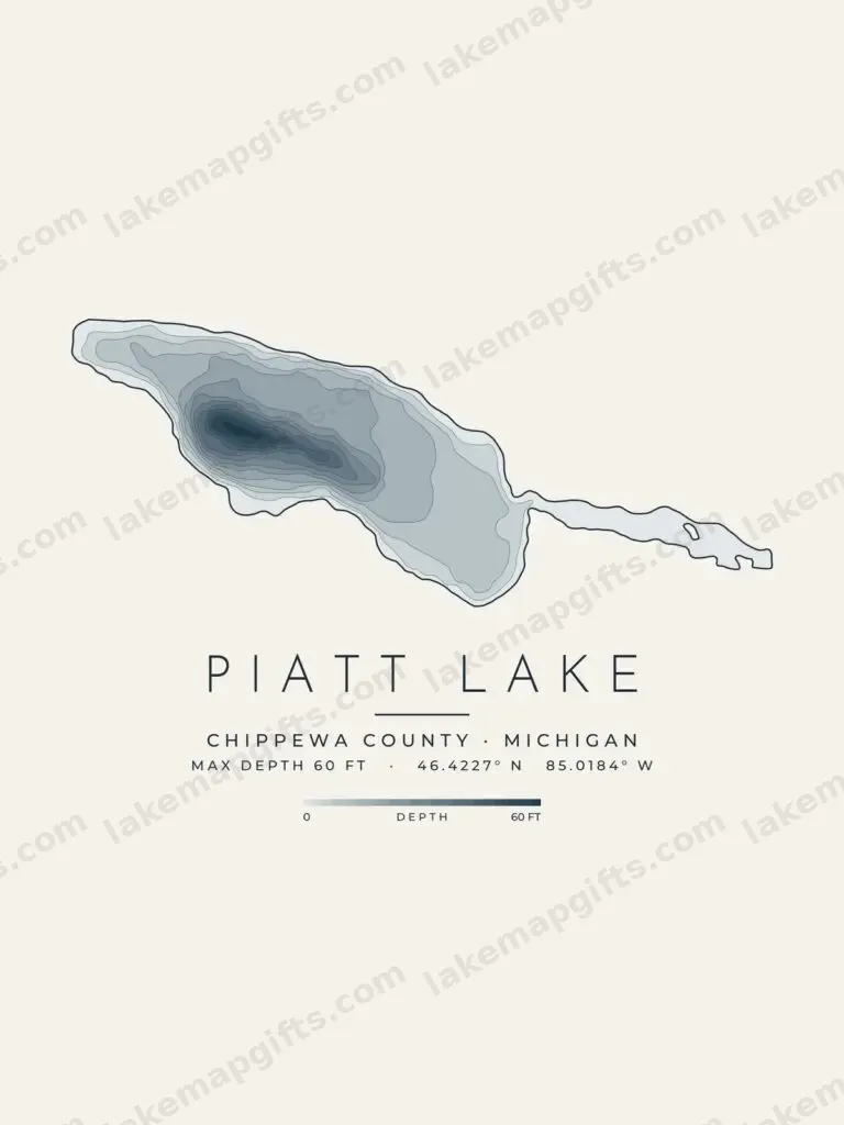 Piatt Lake depth map