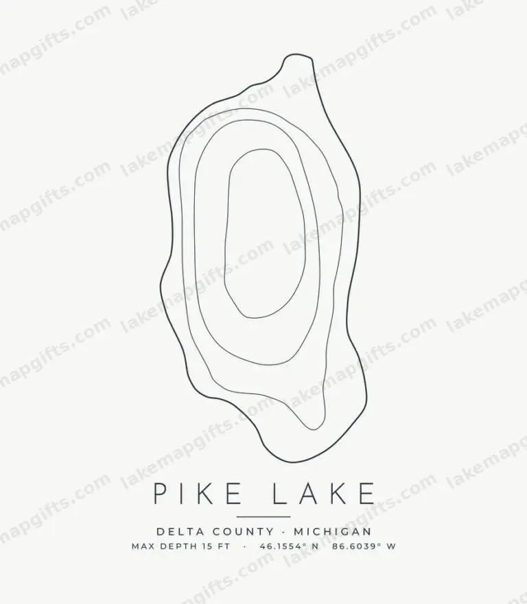 Pike Lake contour map design