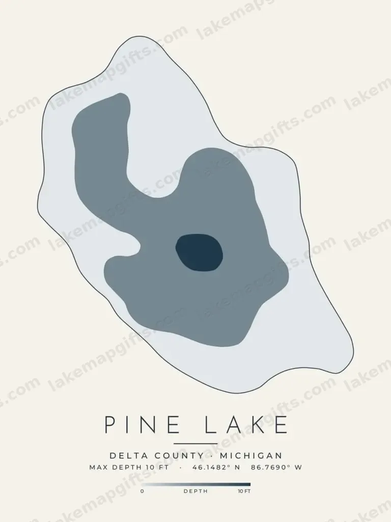 Pine Lake depth map