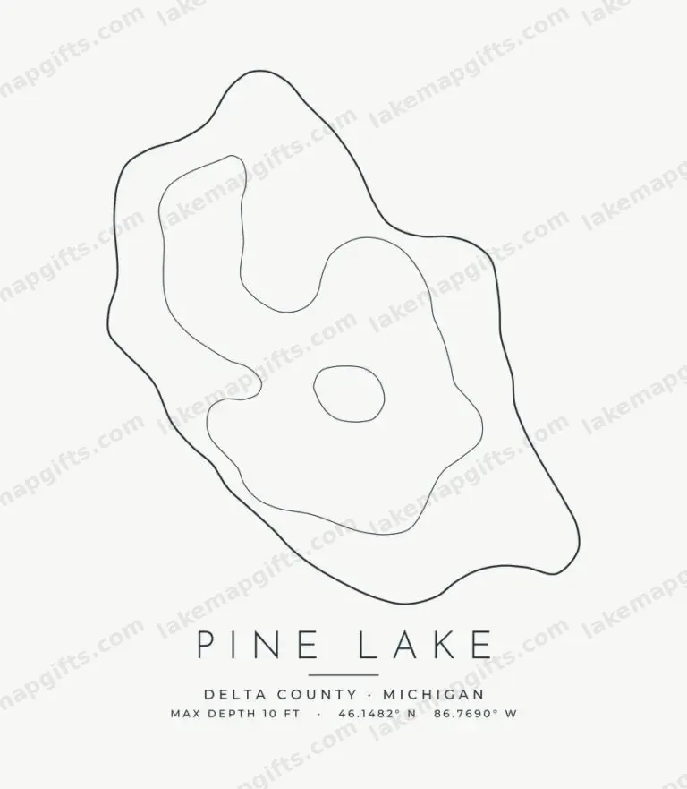 Pine Lake contour map design