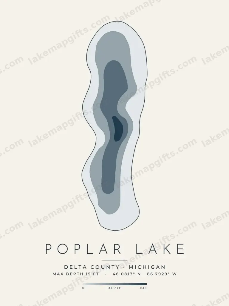 Poplar Lake depth map