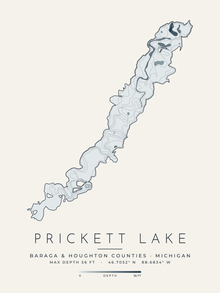 Prickett Lake depth map