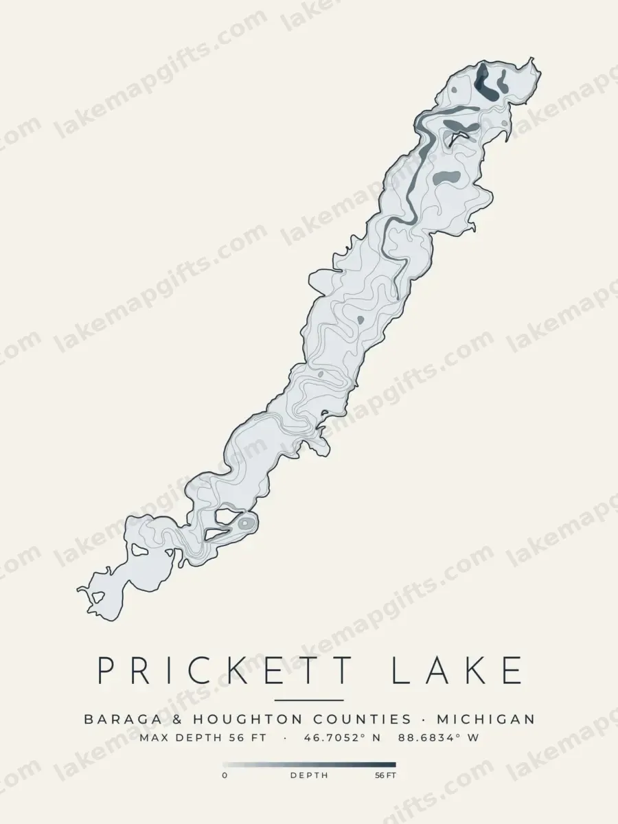 Prickett Lake depth map