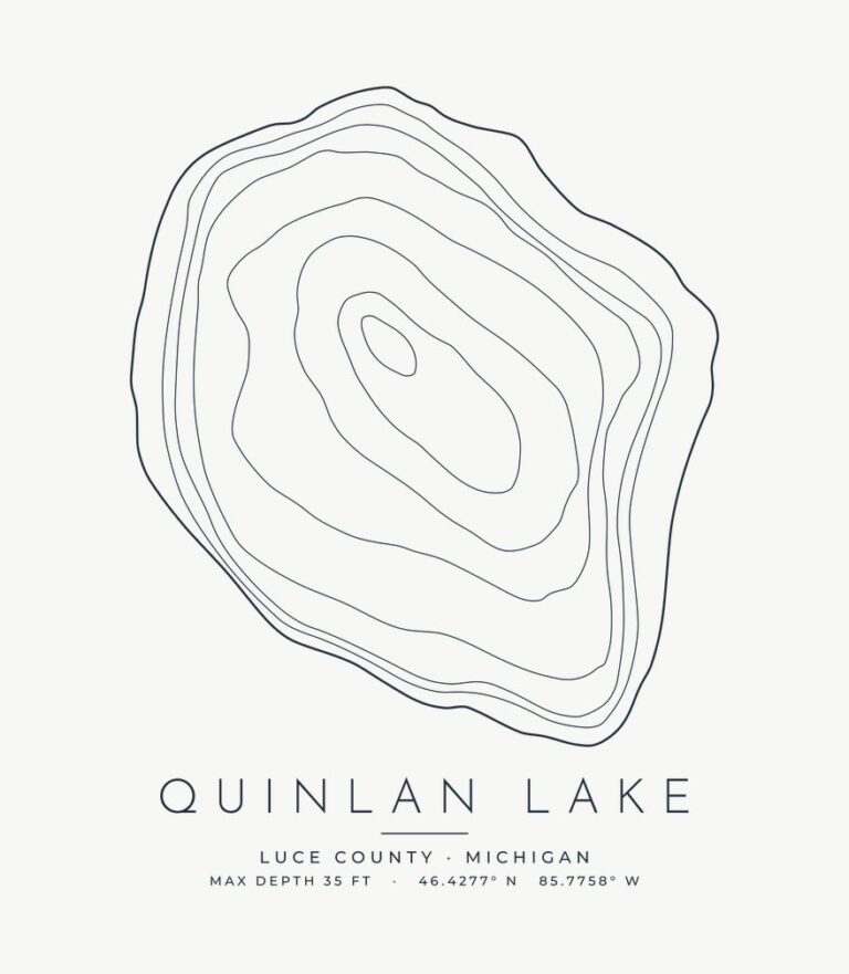 Quinlan Lake contour map design
