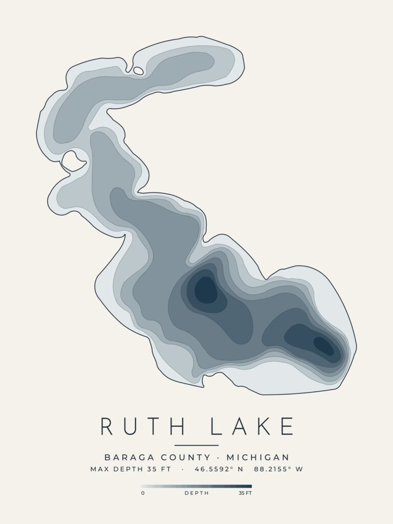 Ruth Lake depth map