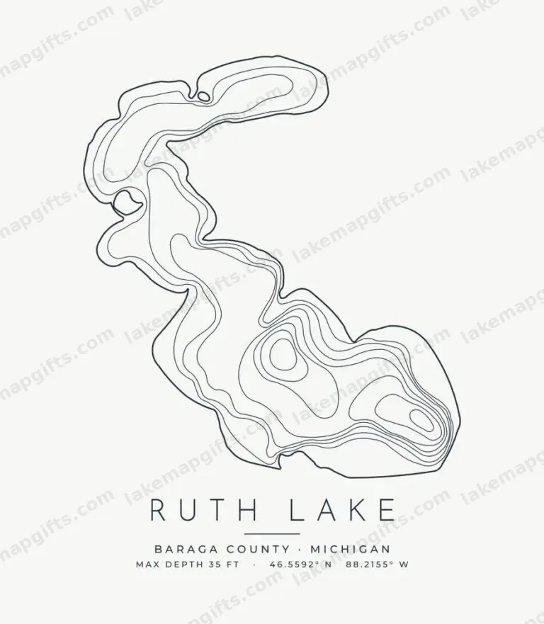 Ruth Lake contour map design