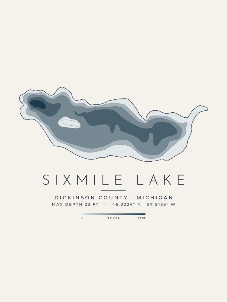 Sixmile Lake depth map