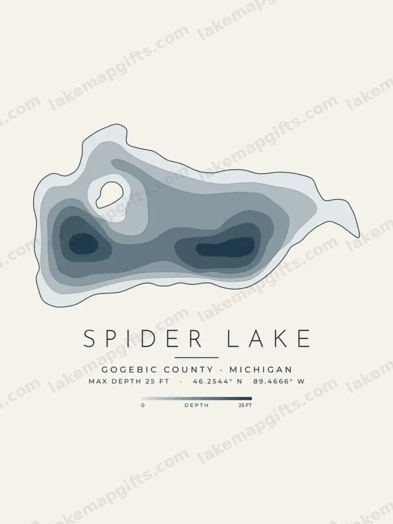 Spider Lake depth map