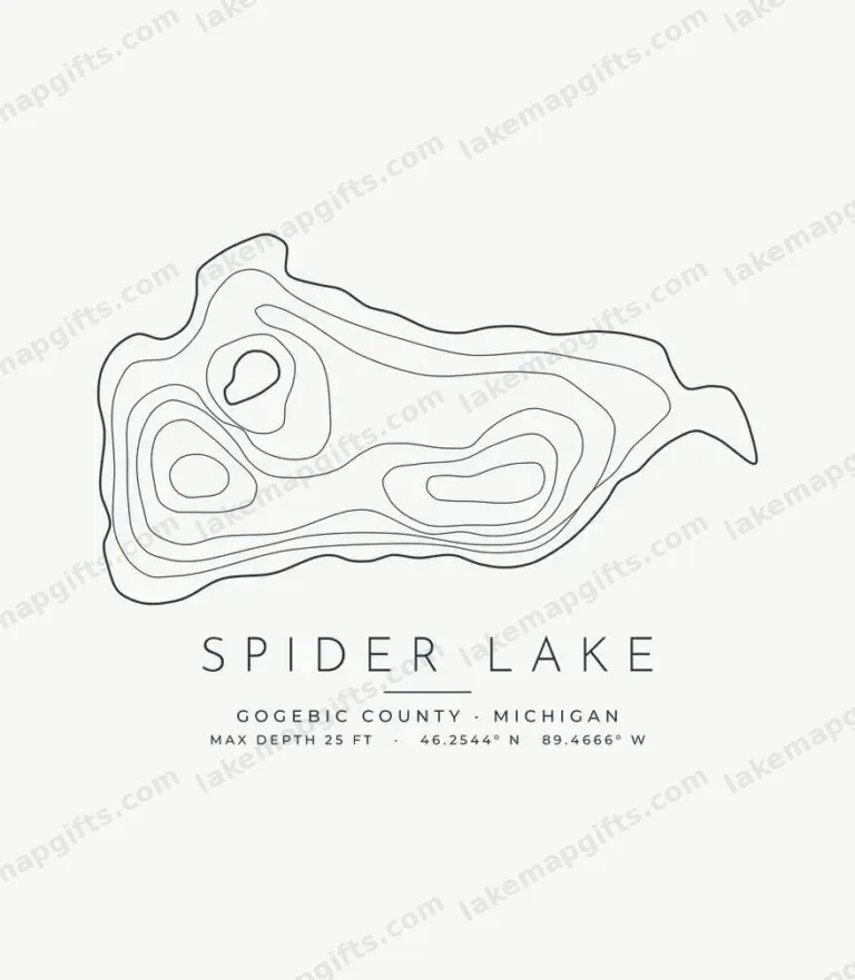 Spider Lake contour map design