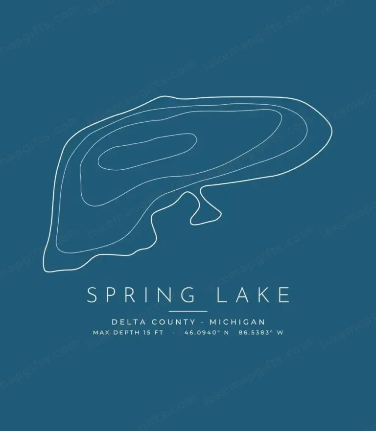 Spring Lake contour map (for dark shirts) design