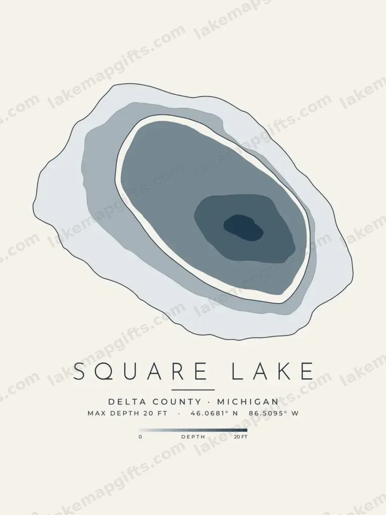 Square Lake depth map