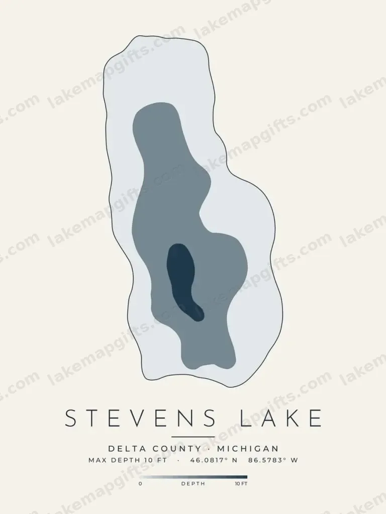 Stevens Lake depth map