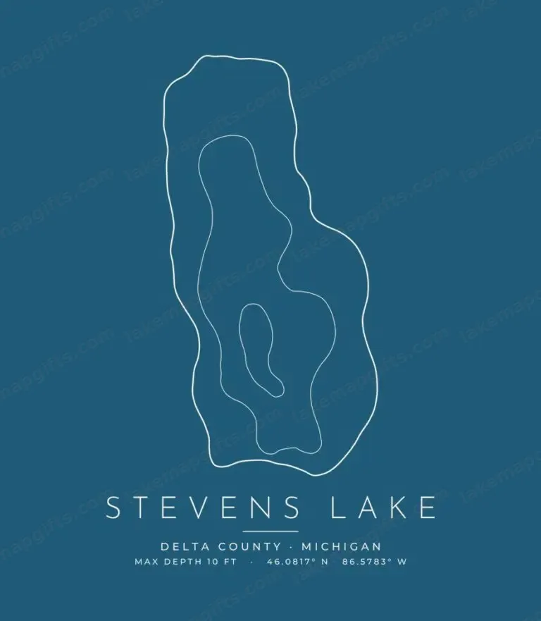Stevens Lake contour map (for dark shirts) design