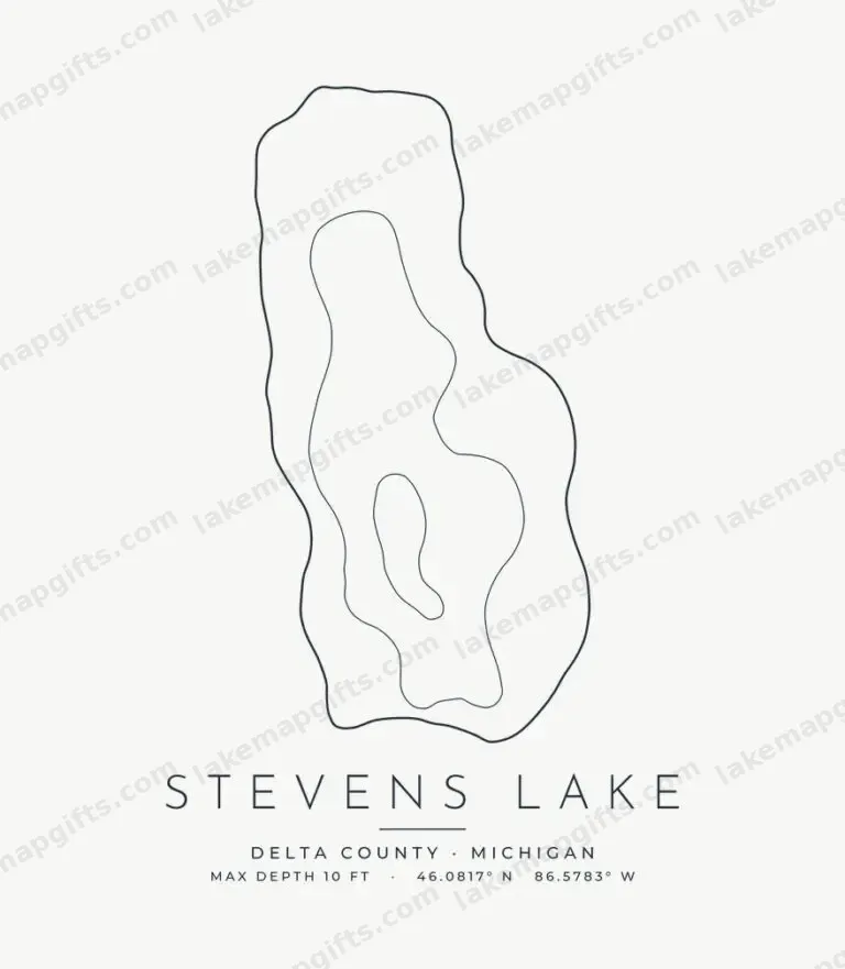 Stevens Lake contour map design
