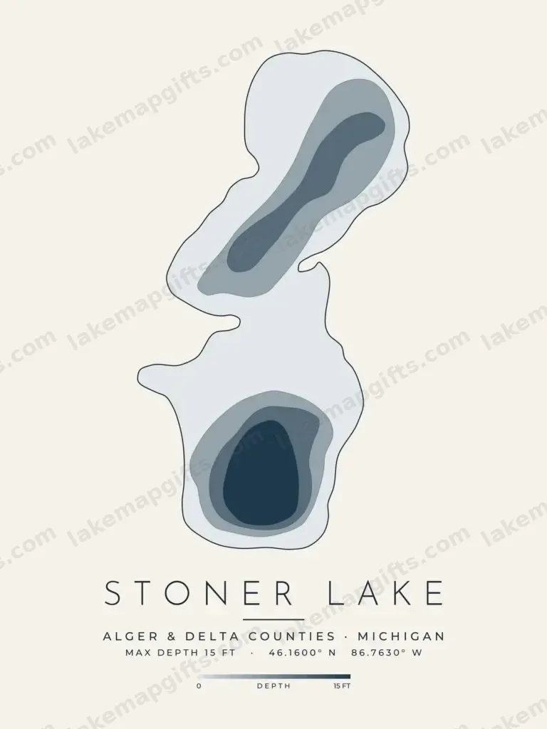 Stoner Lake depth map