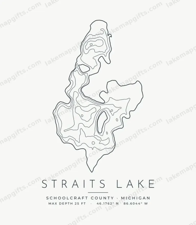 Straits Lake contour map design
