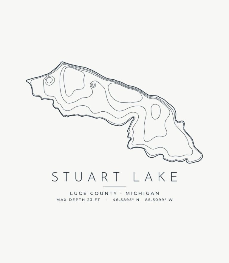 Stuart Lake contour map design