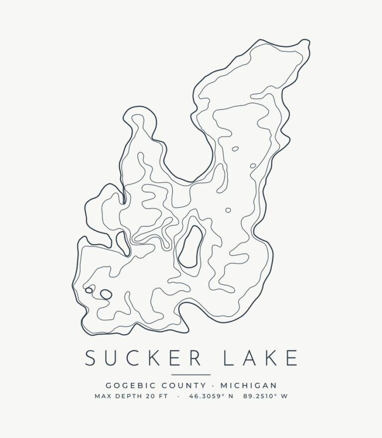 Sucker Lake contour map design