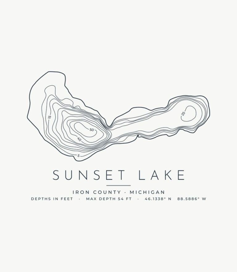 Sunset Lake depth contours design