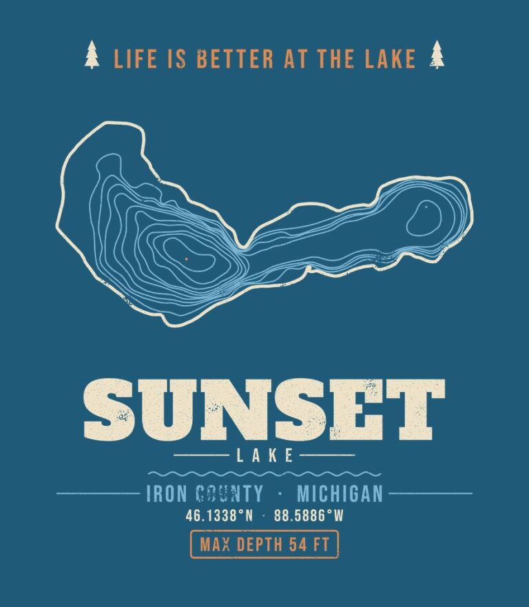 Sunset Lake life is better (for dark shirts) design