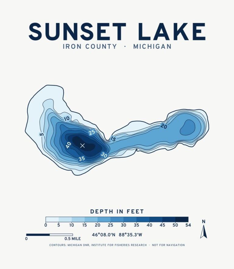 Sunset Lake depth chart design