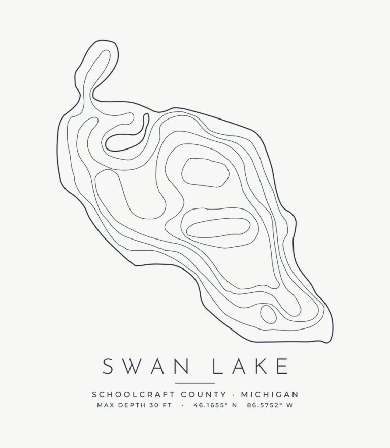 Swan Lake contour map design