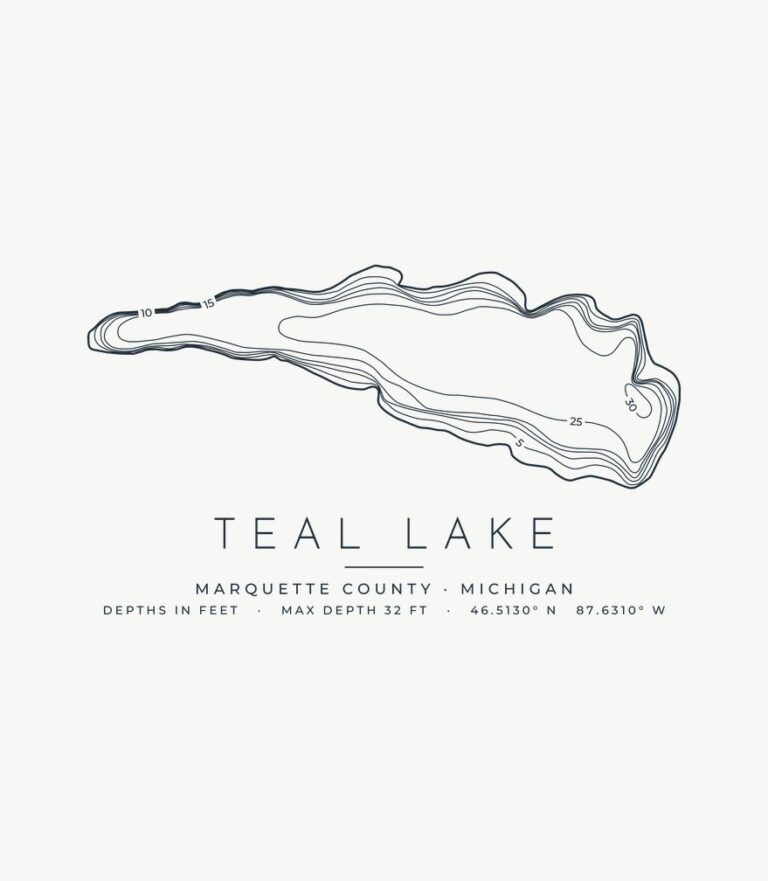 Teal Lake depth contours design