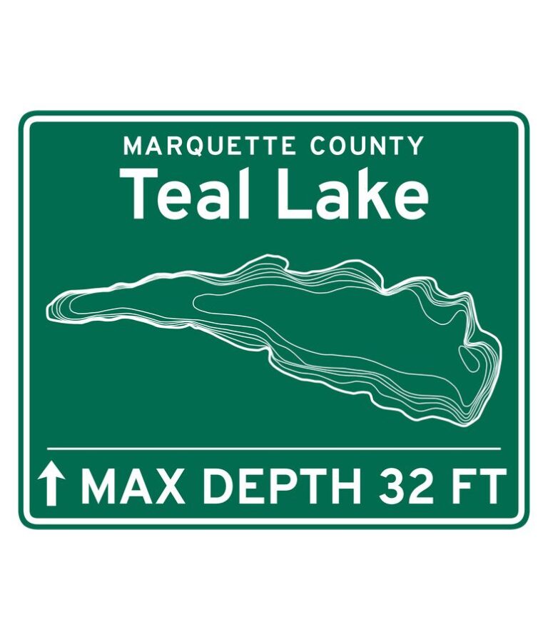 Teal Lake road sign design