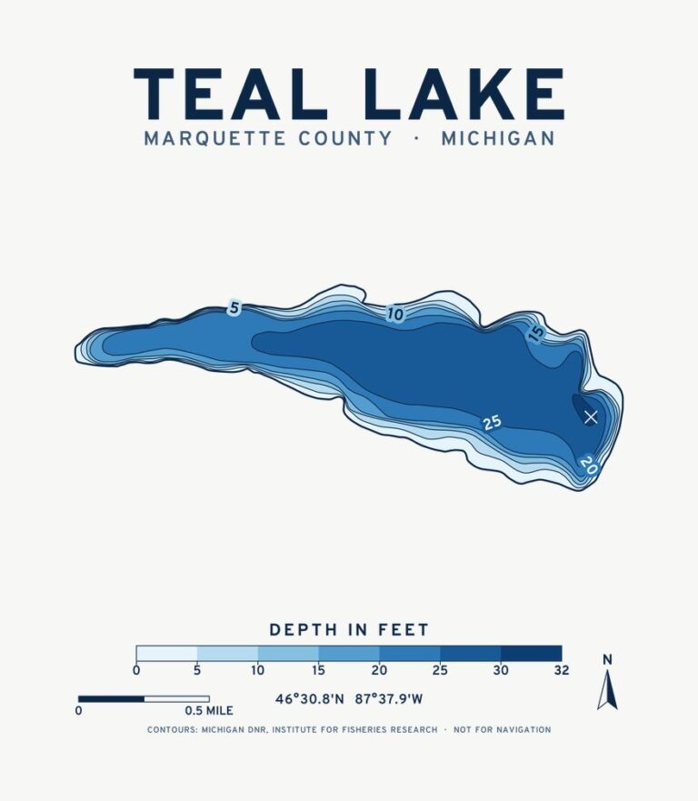 Teal Lake depth chart design