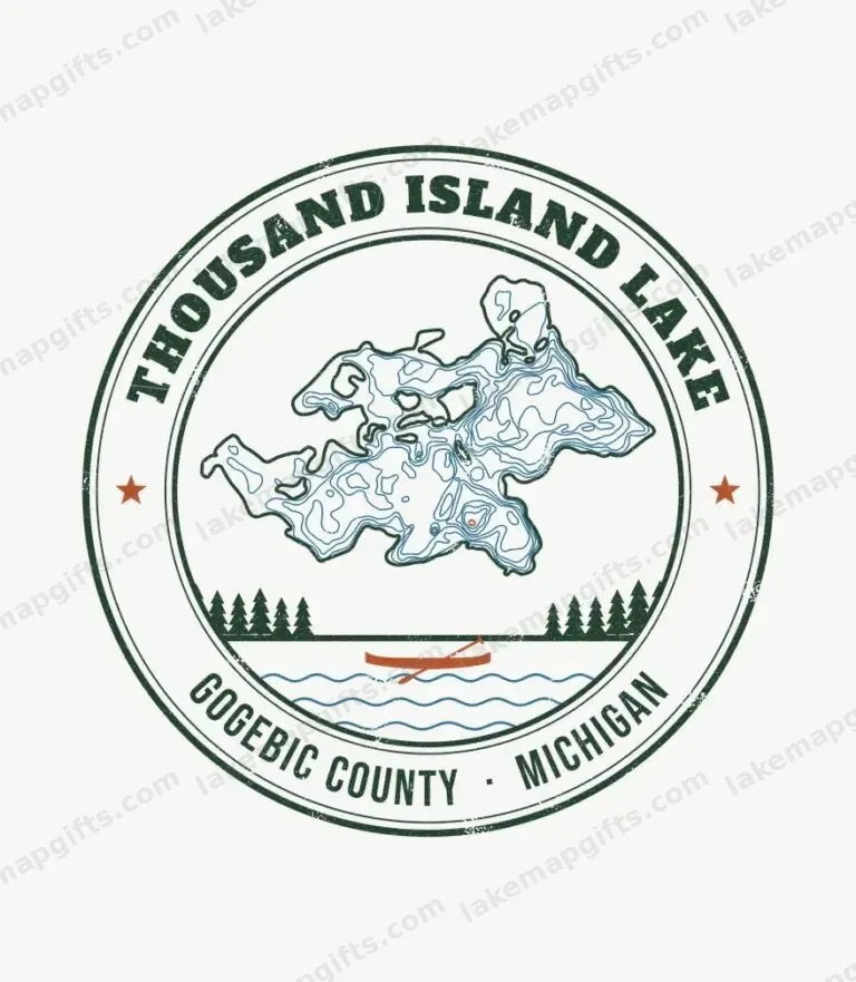 Thousand Island Lake vintage badge design