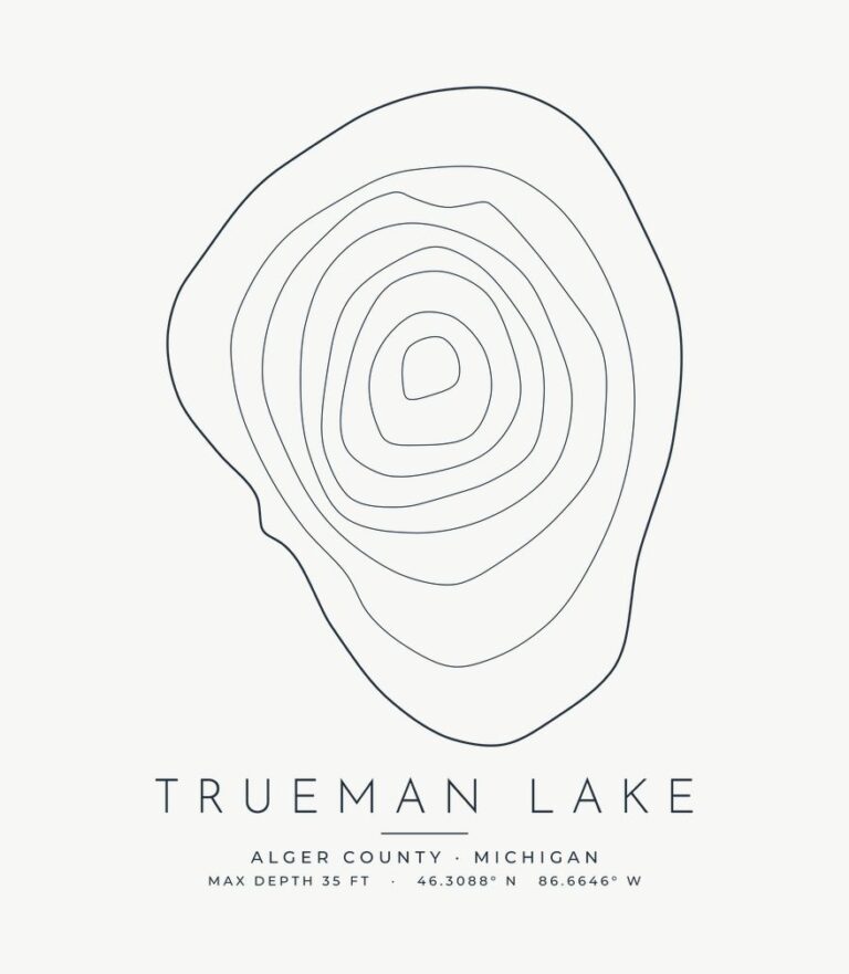 Trueman Lake contour map design