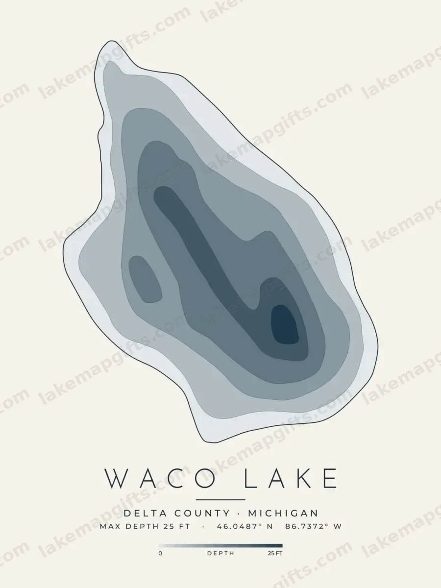 Waco Lake depth map