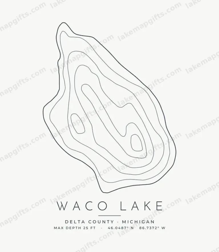 Waco Lake contour map design