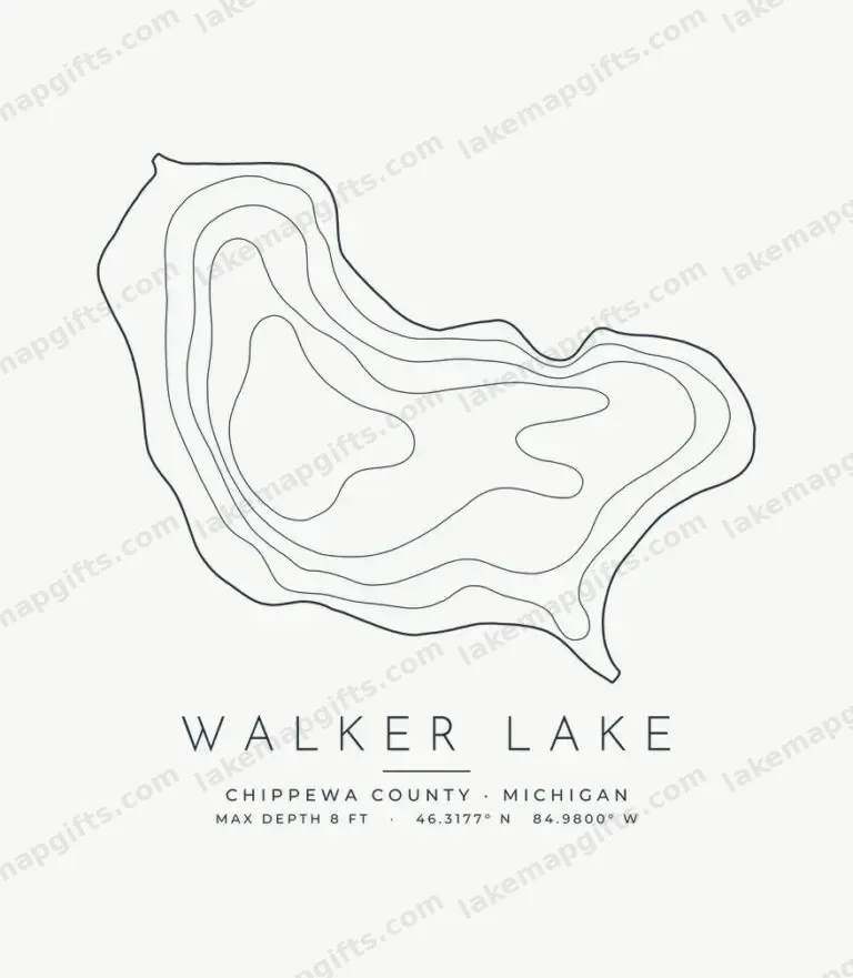 Walker Lake contour map design