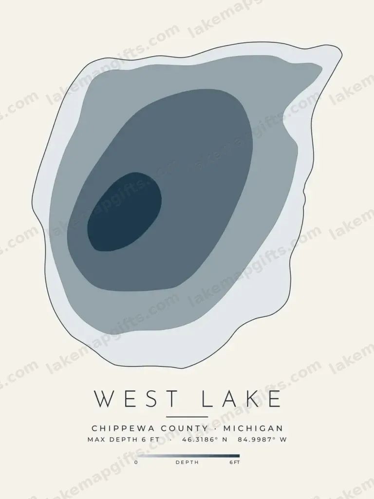 West Lake depth map