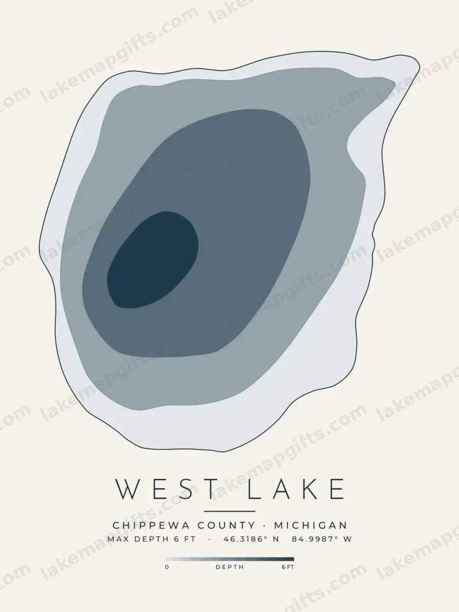 West Lake depth map