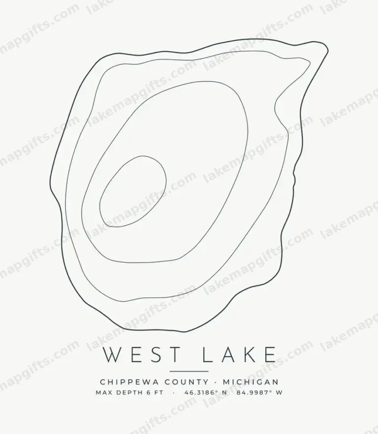 West Lake contour map design