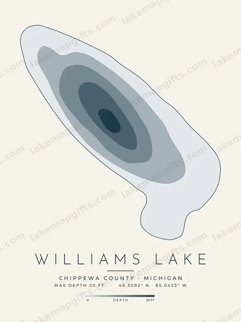 Williams Lake depth map