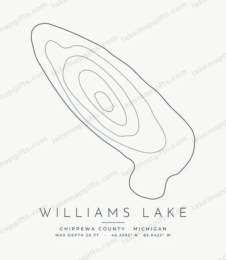 Williams Lake contour map design