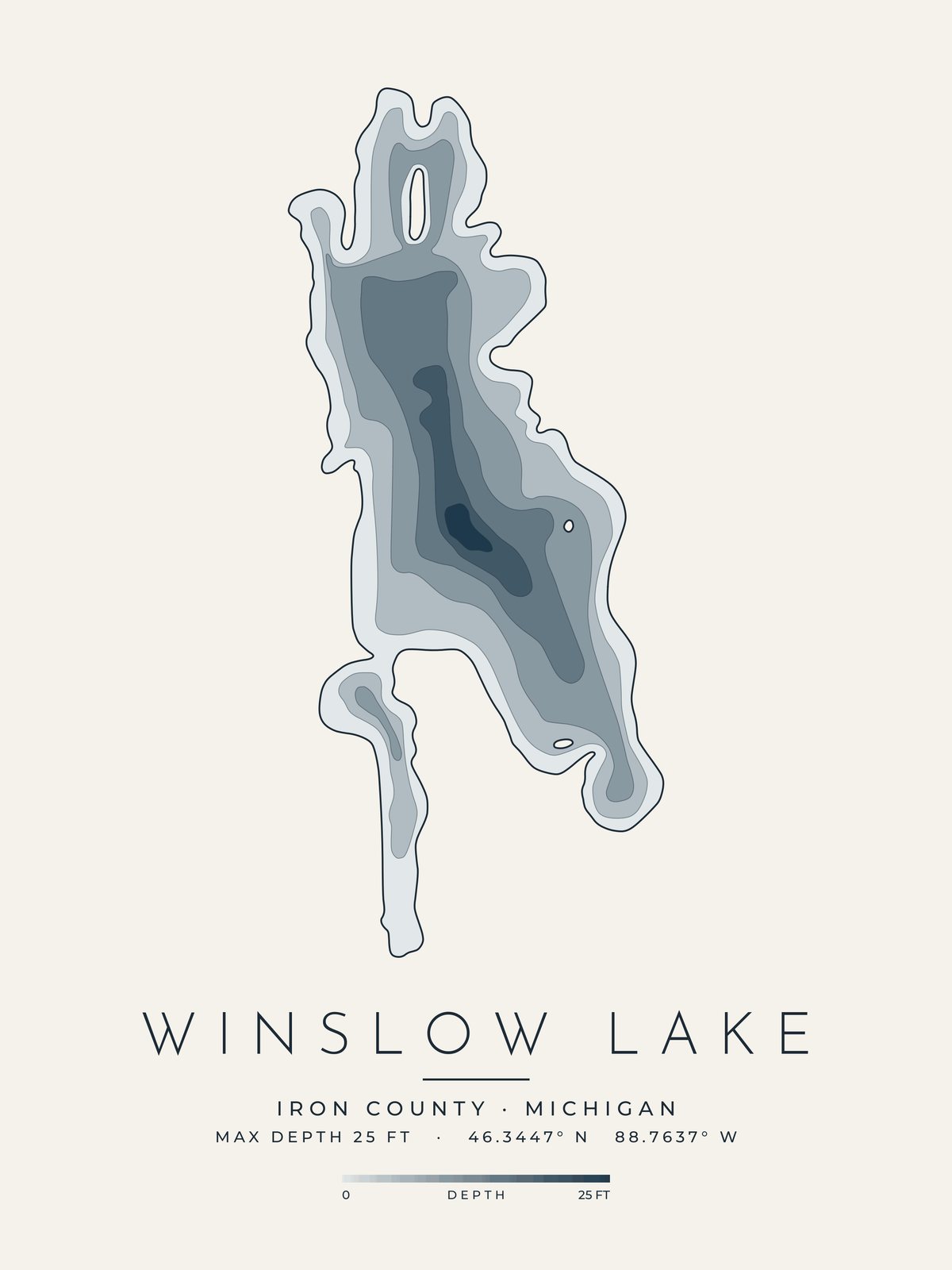 Winslow Lake depth map