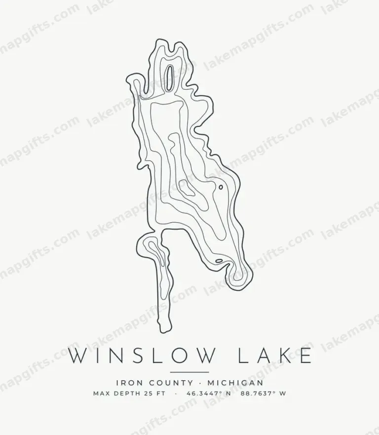 Winslow Lake contour map design